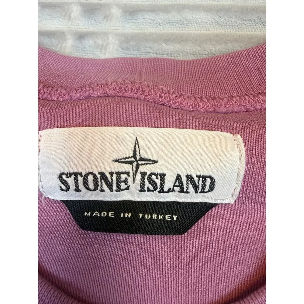 Stone Island Mens Medium Pullover Sweatshirt Lavender Purple Compass Badge BTS